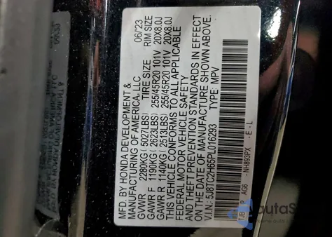 2023 Acura Rdx A-Spec from USA, damaged, VIN 5J8TC2H65PL016293